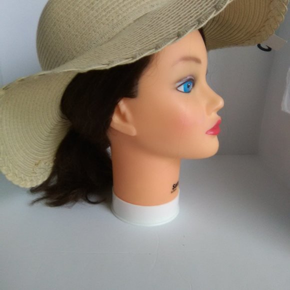 Women's Sun & Shade Straw Hat Color Beige Size OSFM - Picture 4 of 6